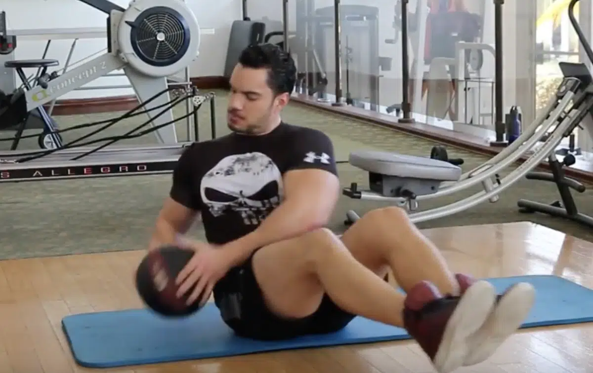 chest rotation with medicine ball