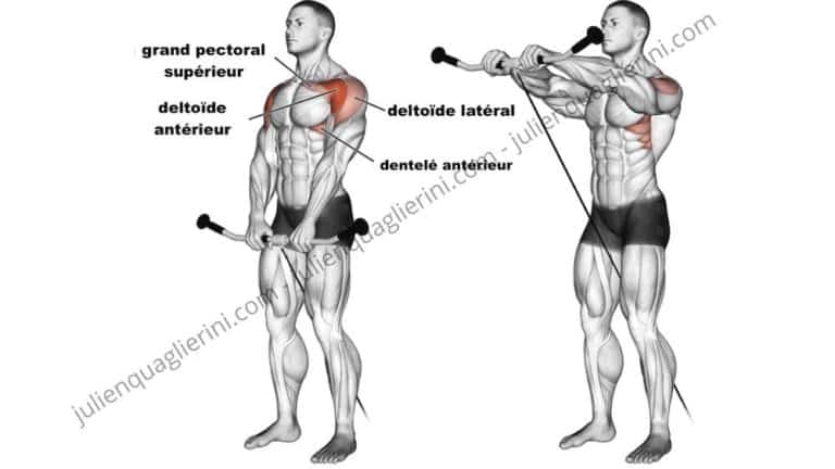 How to do the low pulley front raises with the rope?
