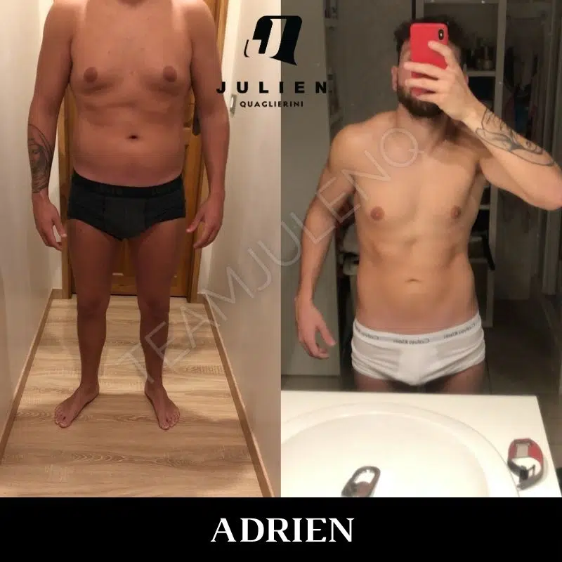 Adrien fat loss transformation