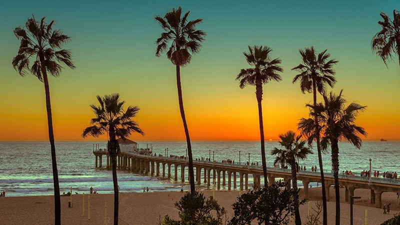 La plage de Venice Beach à Los Angeles.