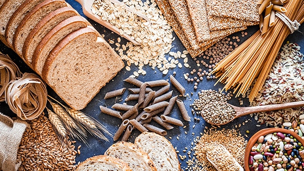 Foods rich in fibre (wholemeal bread, wholemeal pasta, etc.), essential for producing leptin to help you lose weight.