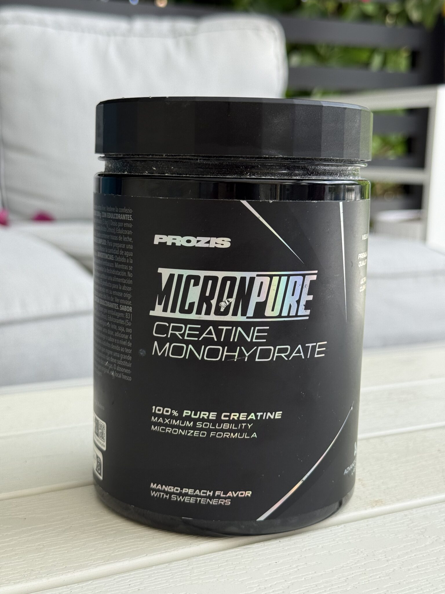 Créatine micronisée MicronPure de Prozis utilisée pour améliorer la performance et la récupération en musculation